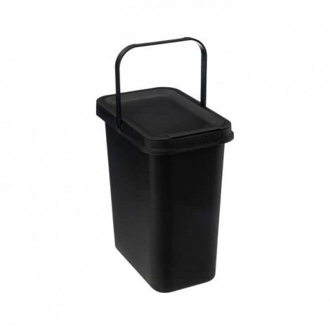 Poubelle en Plastique "Anse" 12L Noir|Equipement de Cuisine|Paris Prix