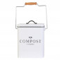 Poubelle en Métal "Compostage" 25cm Blanc|Equipement de Cuisine|Paris Prix