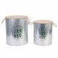 Lot de 2 Poubelles en Métal "Little Market" 35cm Gris|Equipement de Cuisine|Paris Prix
