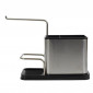 Porte Éponge & Brosse "Inox" 22cm Argent & Noir|Equipement de Cuisine|Paris Prix