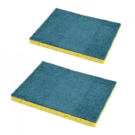 Lot de 2 Éponges Microfibre "Végétale" 15cm Bleu|Entretien de la Maison|Paris Prix