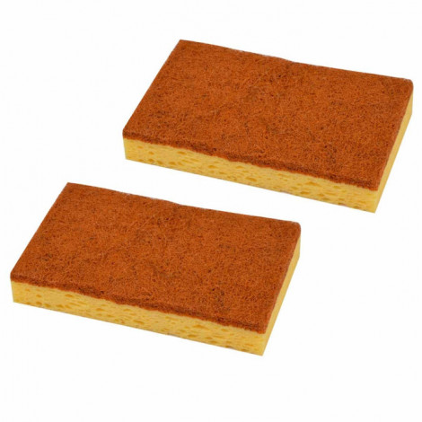 Lot de 2 Éponges Grattantes "Fibres Coco" 11cm Marron|Entretien de la Maison|Paris Prix