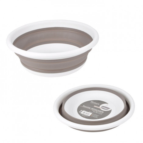 Bassine en Silicone "Rétractable" 9L Blanc & Taupe|Entretien de la Maison|Paris Prix