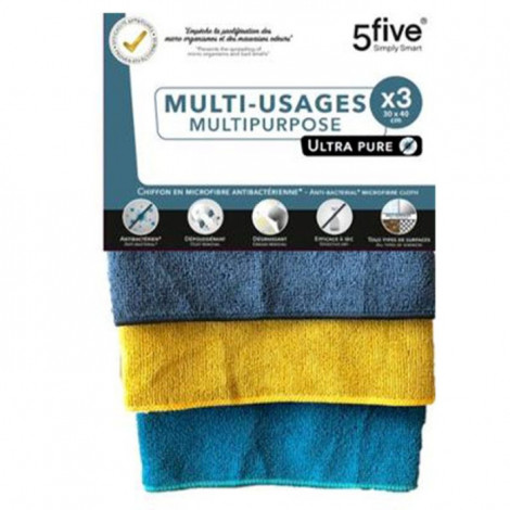 Lot de 3 Chiffons "Ultra Pure" 30x40cm Multicolore|Entretien de la Maison|Paris Prix