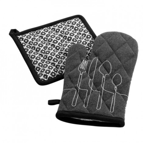 Gant & Manique Coton "Cuisiline" 28cm Anthracite|Linge de Cuisine|Paris Prix
