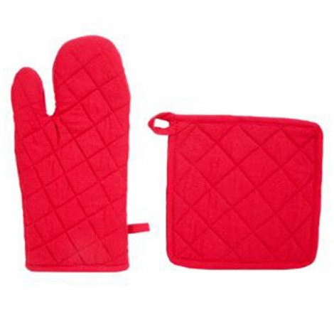 Gant & Manique de Cuisine "Coton" 33cm Rouge|Linge de Cuisine|Paris Prix
