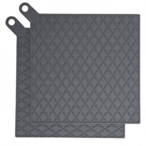 Lot de 2 Maniques de Cuisine "Silicone" 16cm Gris|Linge de Cuisine|Paris Prix