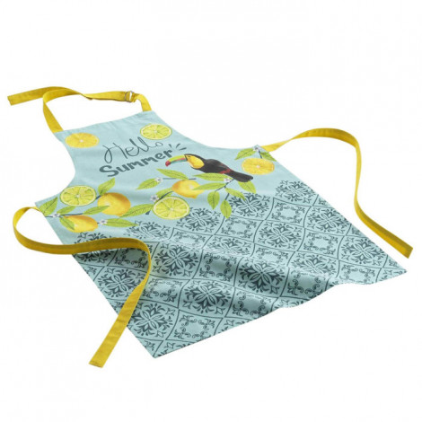 Tablier de Cuisine Imprimé "Menton" 84cm Turquoise|Linge de Cuisine|Paris Prix