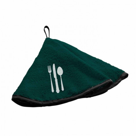 Essuie Main en Éponge "Couverts" 60cm Émeraude|Linge de Cuisine|Paris Prix