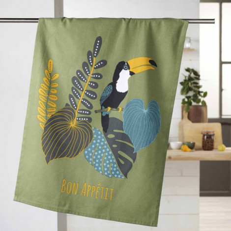 Torchon de Cuisine "Brazilia" 50x70cm Vert|Linge de Cuisine|Paris Prix