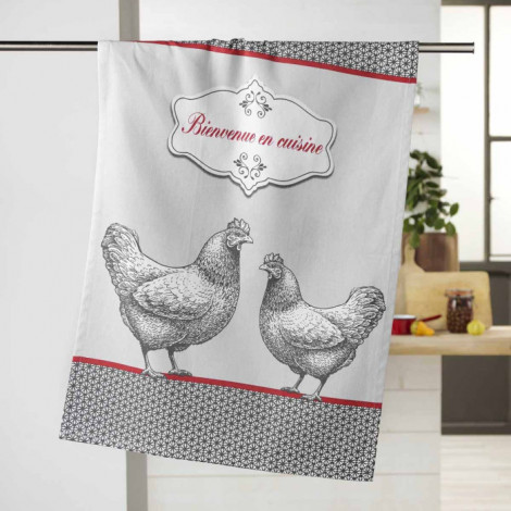 Torchon de Cuisine "En Cuisine" 50x70cm Gris|Linge de Cuisine|Paris Prix