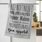 Torchon de Cuisine Imprimé "Popote" 50x70cm Gris|Linge de Cuisine|Paris Prix