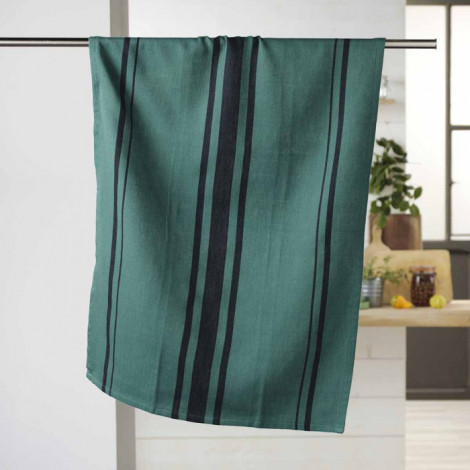 Torchon en Coton Tissé "Comptoir" 50x70cm Émeraude|Linge de Cuisine|Paris Prix