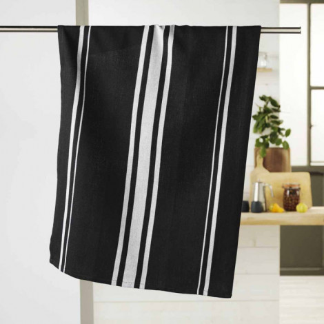 Torchon en Coton Tissé "Comptoir" 50x70cm Noir|Linge de Cuisine|Paris Prix