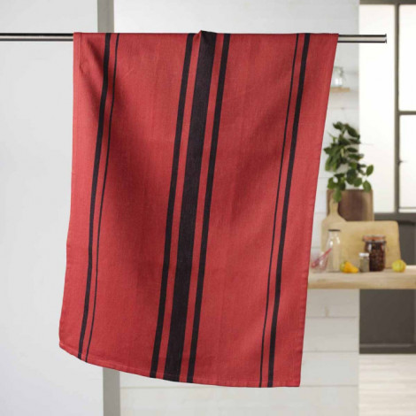 Torchon en Coton Tissé "Comptoir" 50x70cm Rouge|Linge de Cuisine|Paris Prix