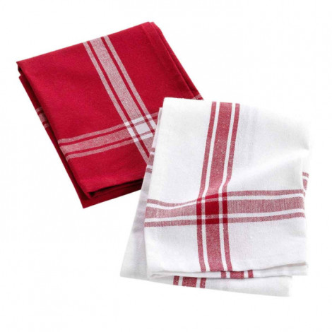 Lot de 2 Torchons "Cuisiline" 50x70cm Bordeaux|Linge de Cuisine|Paris Prix