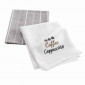 Lot de 2 Torchons Nid d'Abeille "Cappuccino" 50x70cm Marron|Linge de Cuisine|Paris Prix