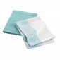 Lot de 2 Torchons à Carreaux "Menton" 50x70cm Turquoise|Linge de Cuisine|Paris Prix