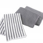Lot de 3 Torchons Microfibre "Cuistot" 40x40cm Gris|Linge de Cuisine|Paris Prix