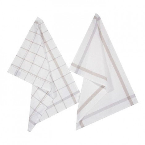 Lot de 2 Torchons de Cuisine "Traditionnel" 70cm Gris|Linge de Cuisine|Paris Prix