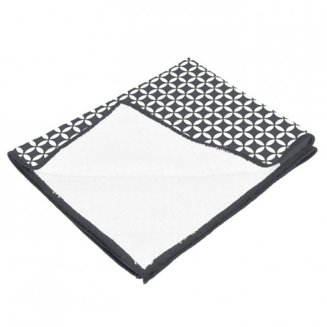 Torchon de Cuisine "Geoflower" 40x40cm Gris & Blanc|Linge de Cuisine|Paris Prix