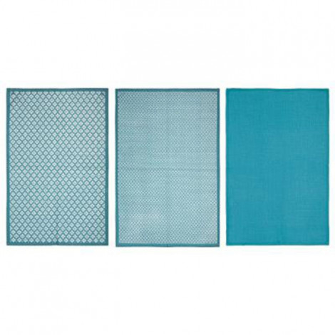 Lot de 3 Torchons "Imprimé" 45x70cm Bleu|Linge de Cuisine|Paris Prix