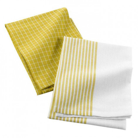 Lot de 2 Torchons "Chef en Cuisine" 50x70cm Jaune|Linge de Cuisine|Paris Prix