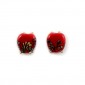 2 petites perles hiboux rouges