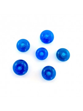 Lot perles en verre bleu
