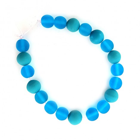 20 perles de verre turquoise et bleu