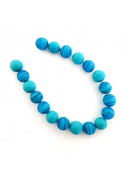 19 perles de verre turquoise et bleu