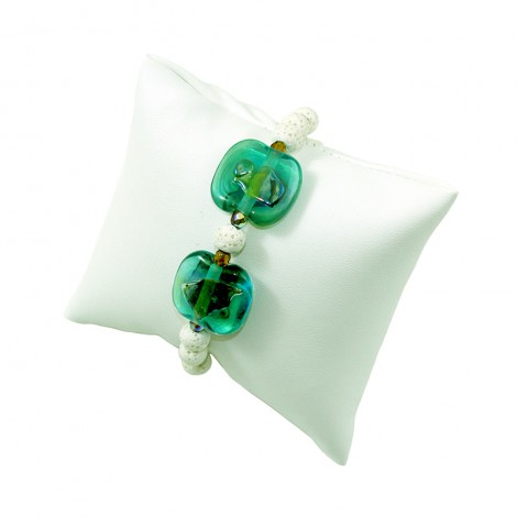 Bracelet  perles de lave et verre de style Murano