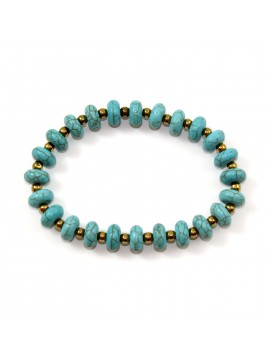 Bracelet pierre de Howlite turquoise
