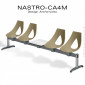 Banc design NASTRO-CA4M ou siège sur poutre, assise coque plastique couleur, piétement aluminium avec tablette.|Banquettes / Bancs / Poufs|100chaises