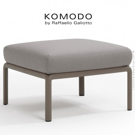 Élément pouf du canapé modulaire KOMODO, structure plastique, avec coussin d'assise tissu hydrofuge pour extérieur.|Banquettes / Bancs / Poufs|100chaises