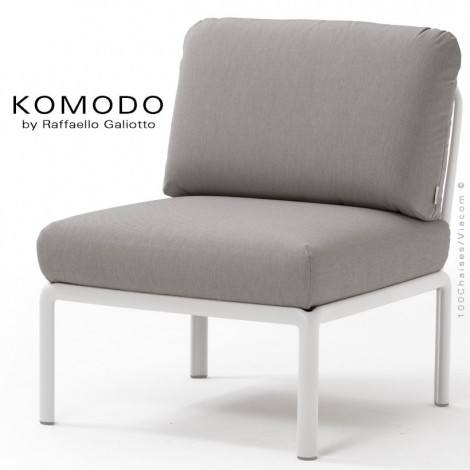 Élément central canapé modulaire KOMODO, structure plastique, avec coussin d'assise et dossier, tissu hydrofuge pour extérieur.|Banquettes / Bancs / Poufs|100chaises