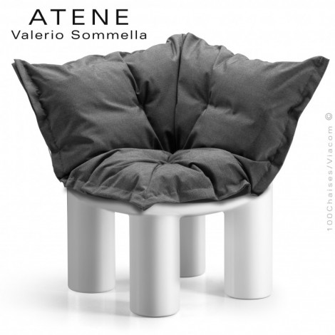 Fauteuil ou module banquette d'angle lounge ATENE, structure monobloc plastique couleur avec coussin d'assise confort.|Fauteuil / Chauffeuse|100chaises