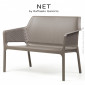 Banc design d'extérieur NET, assise deux places, structure et assise plastique couleur avec coussin.|Banquettes / Bancs / Poufs|100chaises Banc design d'extérieur NET, assise deux places, structure et assise plastique couleur avec coussin.|Banquettes / Bancs / Poufs|100chaises