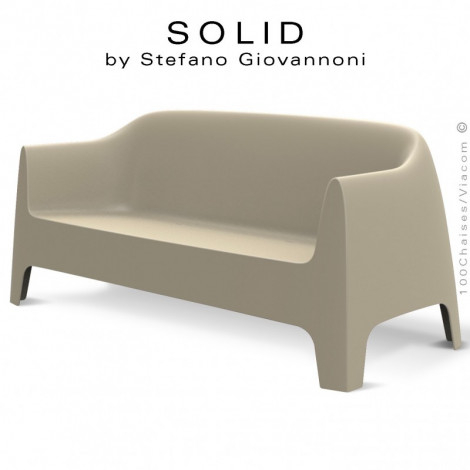 Canapé ou sofa lounge design SOLID, structure 4 pieds avec accoudoirs, assise plastique couleur avec coussin - Lot de 4 pièces.|Banquettes / Bancs / Poufs|100chaises