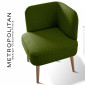 Fauteuil d'angle design METROPOLITAN, piétement bois conique, habillage tissu feutre 100% laine.|Fauteuil / Chauffeuse|100chaises Fauteuil d'angle design METROPOLITAN, piétement bois conique, habillage tissu feutre 100% laine.|Fauteuil / Chauffeuse|100chaises