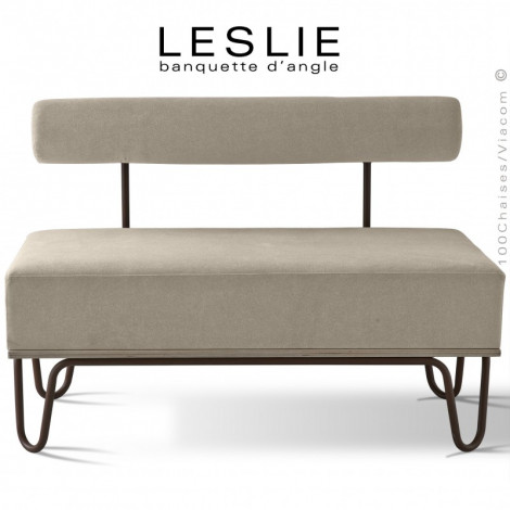 Banquette design LESLIE, piétement acier peint, structure bois, habillage tissu synthétique aspect feutre pour collectivités.|Banquettes / Bancs / Poufs|100chaises