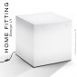 Pouf ou table carré lumineux HOME FITTING, éclairage LED, structure plastique blanc pour intérieur et extérieur.|Banquettes / Bancs / Poufs|100chaises