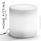 Pouf ou table lumineuse ronde HOME FITTING, éclairage LED, structure plastique blanc pour extérieur et intérieur.|Banquettes / Bancs / Poufs|100chaises