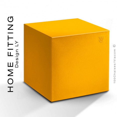 Pouf ou table carré HOME FITTING, structure plastique couleur pour intérieur et extérieur.|Banquettes / Bancs / Poufs|100chaises