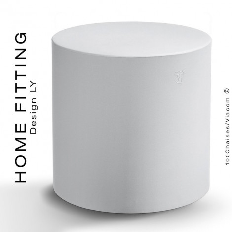 Pouf ou table rond HOME FITTING, structure plastique couleur pour extérieur et intérieur.|Banquettes / Bancs / Poufs|100chaises