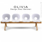 Banc design OLIVIA, piétement bois, assise 4 places coque plastique couleur.|Banquettes / Bancs / Poufs|100chaises Banc design OLIVIA, piétement bois, assise 4 places coque plastique couleur.|Banquettes / Bancs / Poufs|100chaises