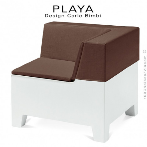 Banquette extérieur modulable d'angle PLAYA, structure plastique de couleur avec ou sans coussin d'assise.|Banquettes / Bancs / Poufs|100chaises