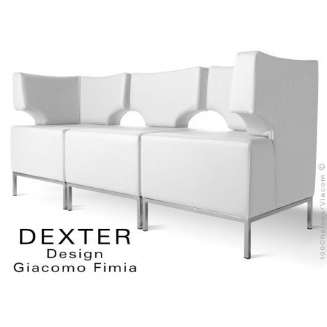 Banquette modulable DEXTER, ensemble 3 modules, assise dossier garnis de mousse, habillage cuir synthétique pour collectivités.|Banquettes / Bancs / Poufs|100chaises