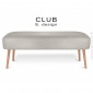 Petite banquette rectangulaire CLUB, assise garnie de mousse, habillage cuir synthétique, piétement bois conique.|Banquettes / Bancs / Poufs|100chaises