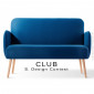 Banquette esprit rétro CLUB, assise et dossier garnis, habillage 100% laine type feutre, piétement bois conique.|Banquettes / Bancs / Poufs|100chaises